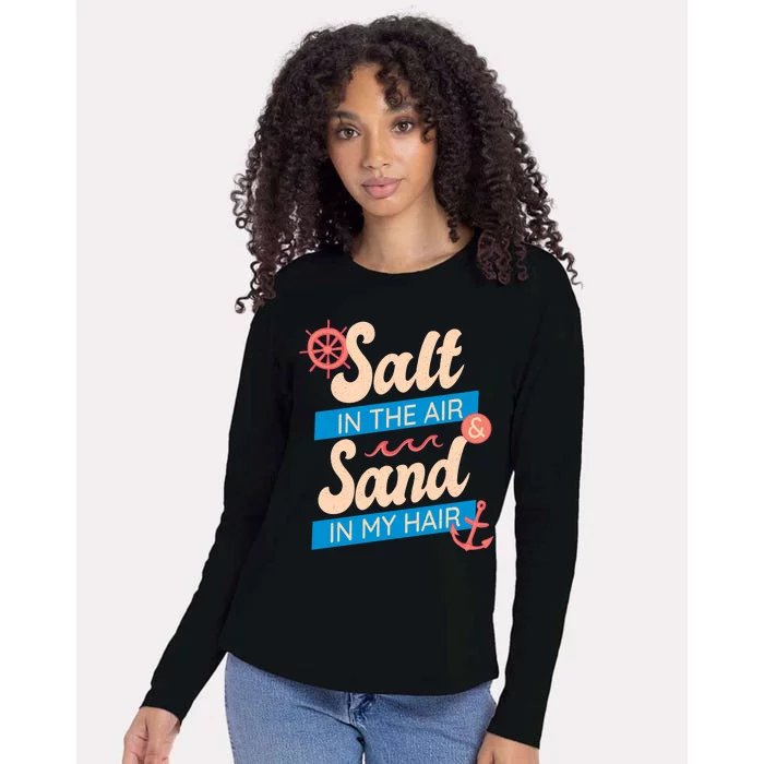 Salt In The Air And Sand In My Hair Womens Cotton Relaxed Long Sleeve T-Shirt