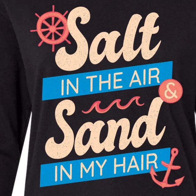 Salt In The Air And Sand In My Hair Womens Cotton Relaxed Long Sleeve T-Shirt