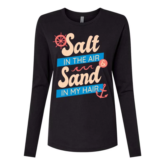 Salt In The Air And Sand In My Hair Womens Cotton Relaxed Long Sleeve T-Shirt