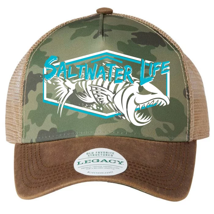 Saltwater Life Fish Skeleton Logo Legacy Tie Dye Trucker Hat