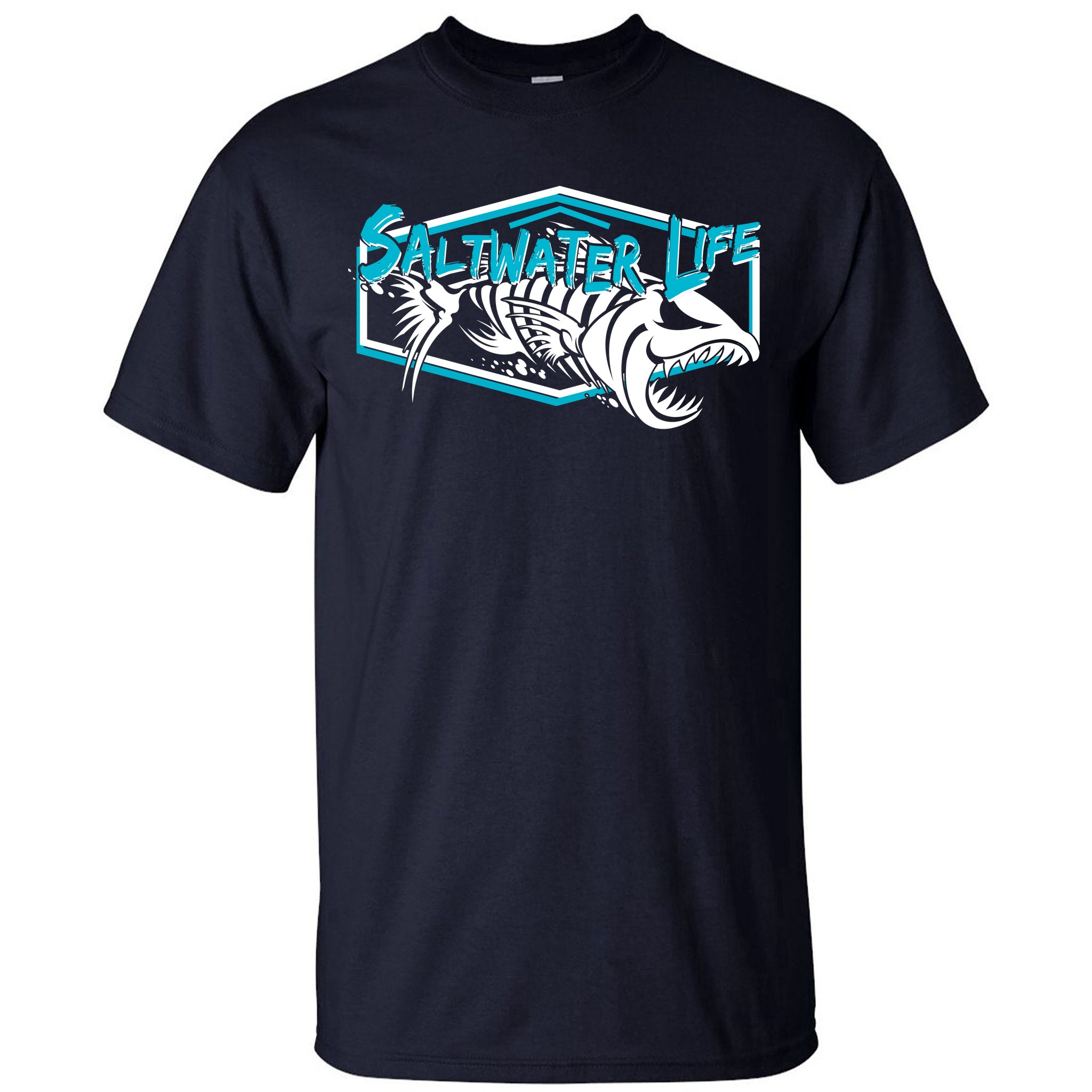 Saltwater Life Fish Skeleton Logo Tall T-Shirt