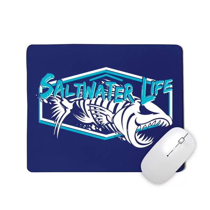 Saltwater Life Fish Skeleton Logo Mousepad