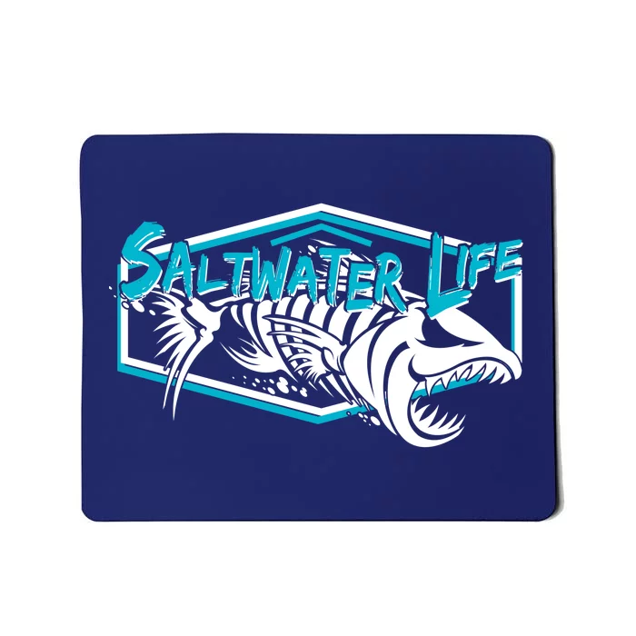 Saltwater Life Fish Skeleton Logo Mousepad