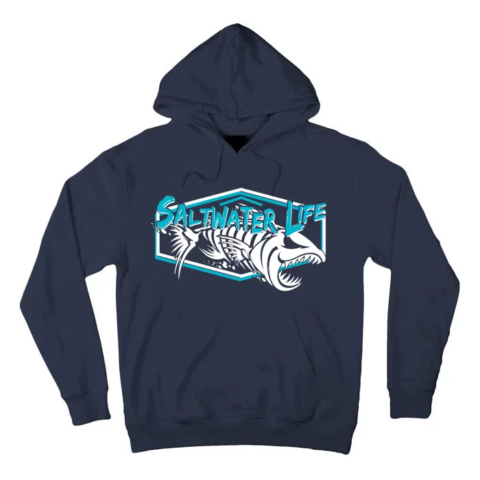 Saltwater Life Fish Skeleton Logo Tall Hoodie