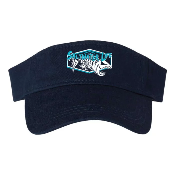 Saltwater Life Fish Skeleton Logo Valucap Bio-Washed Visor