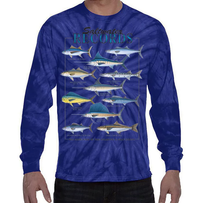 Saltwater Records Fish Of The Atlantic & Gulf Coast sailfish Tie-Dye Long Sleeve Shirt