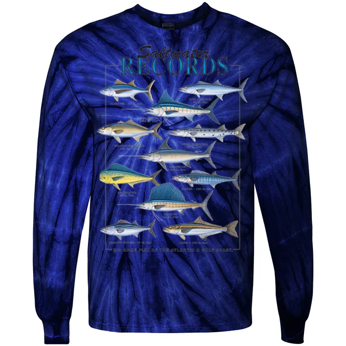 Saltwater Records Fish Of The Atlantic & Gulf Coast sailfish Tie-Dye Long Sleeve Shirt