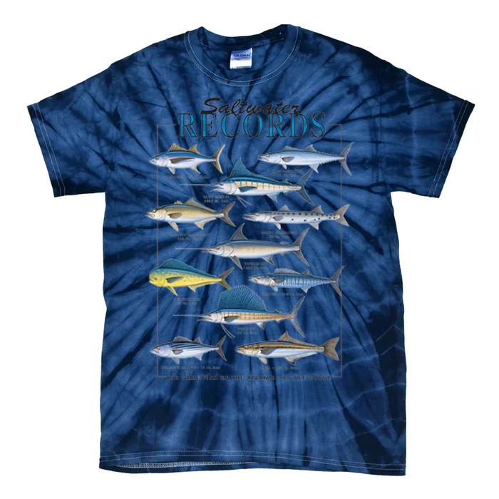 Saltwater Records Fish Of The Atlantic & Gulf Coast sailfish Tie-Dye T-Shirt