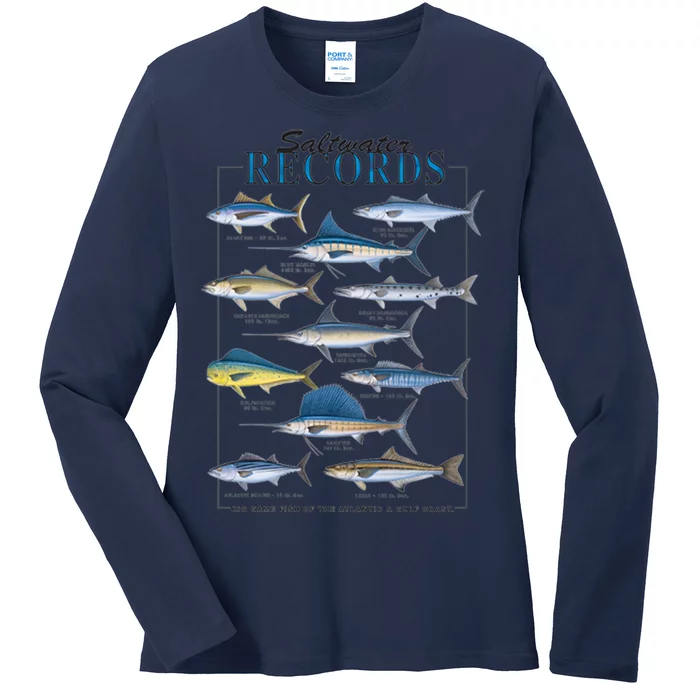 Saltwater Records Fish Of The Atlantic & Gulf Coast sailfish Ladies Long Sleeve Shirt