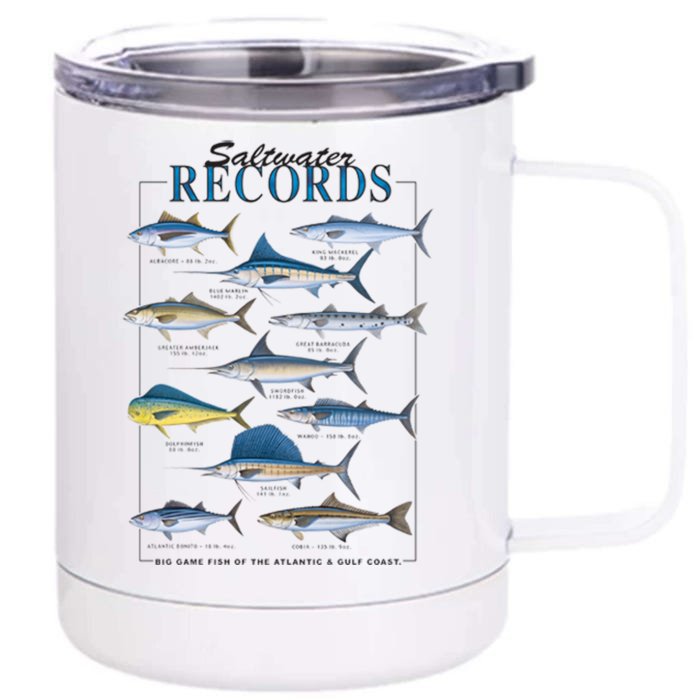 Saltwater Records Fish Of The Atlantic & Gulf Coast sailfish Front & Back 12oz Stainless Steel Tumbler Cup