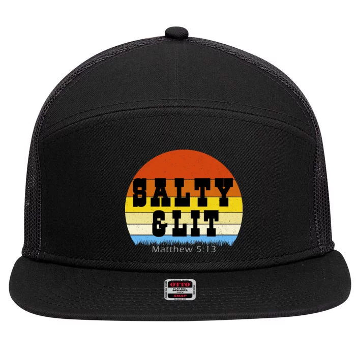 SALTY AND LIT 7 Panel Mesh Trucker Snapback Hat