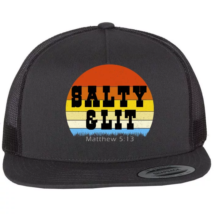 SALTY AND LIT Flat Bill Trucker Hat