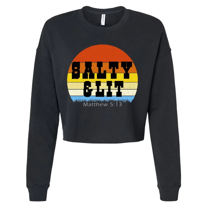 SALTY AND LIT Cropped Pullover Crew