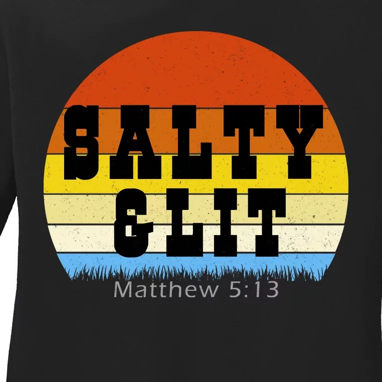 SALTY AND LIT Ladies Long Sleeve Shirt