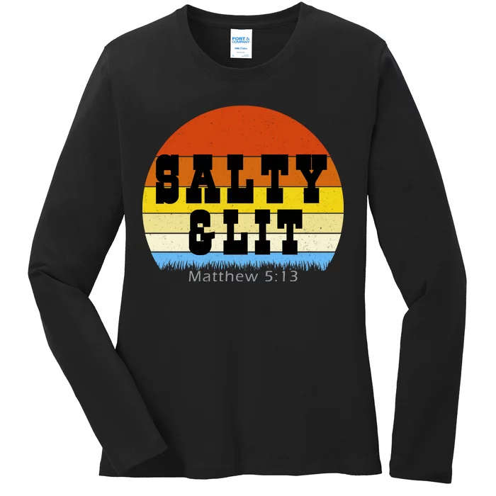 SALTY AND LIT Ladies Long Sleeve Shirt