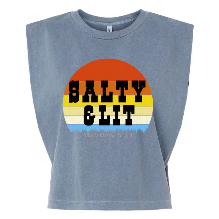 SALTY AND LIT Garment-Dyed Women's Muscle Tee