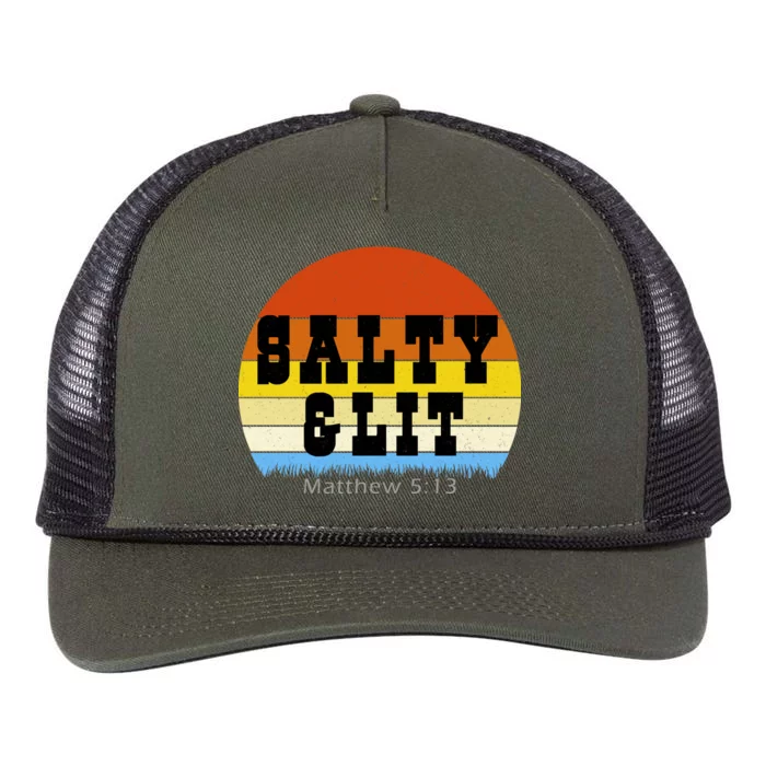 SALTY AND LIT Retro Rope Trucker Hat Cap