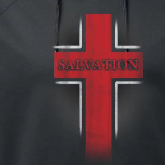 Salvation Christian Cross Performance Fleece Hoodie