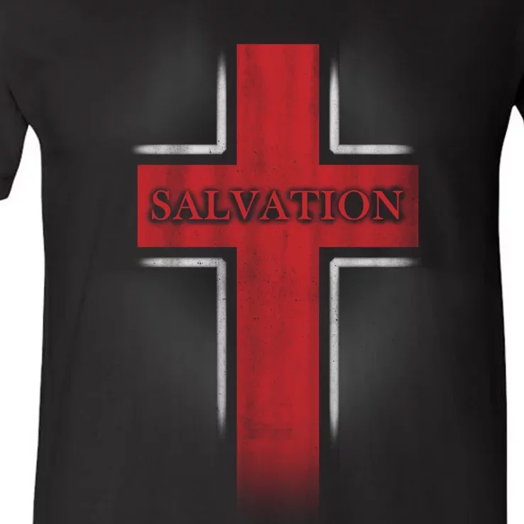 Salvation Christian Cross V-Neck T-Shirt