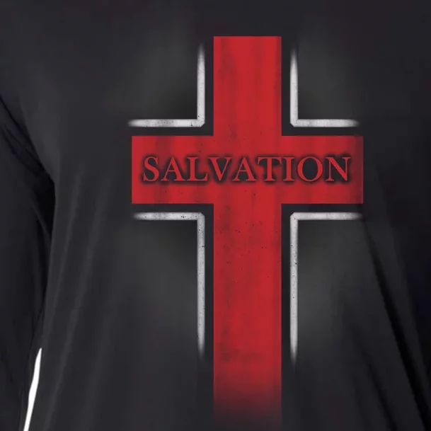 Salvation Christian Cross Cooling Performance Long Sleeve Crew