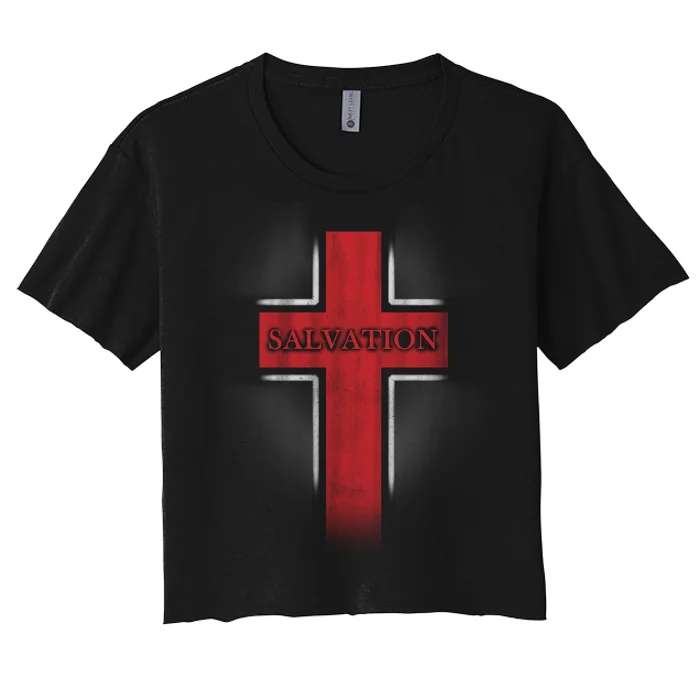 Salvation Christian Cross Women's Crop Top Tee