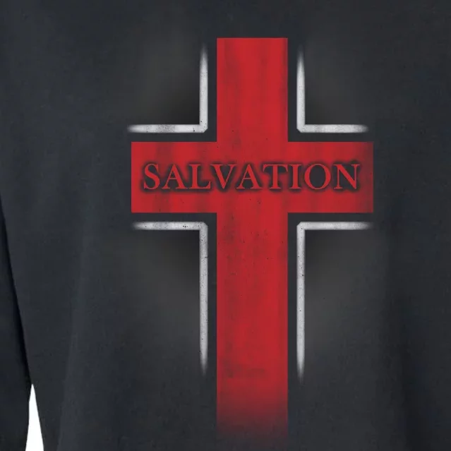 Salvation Christian Cross Cropped Pullover Crew