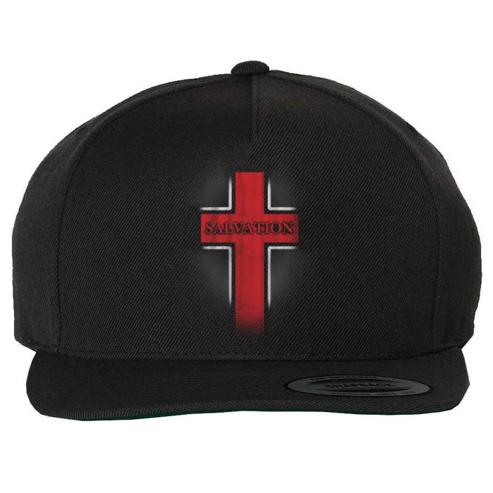 Salvation Christian Cross Wool Snapback Cap