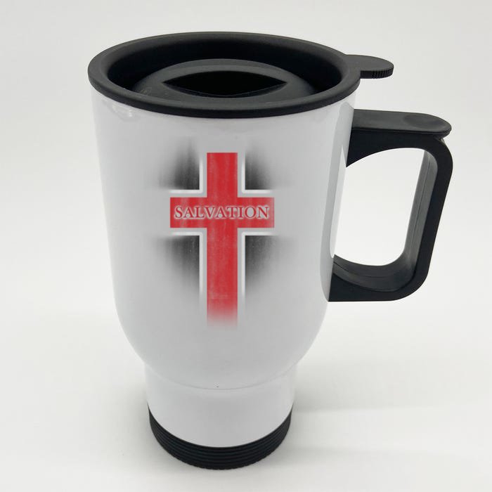 Salvation Christian Cross Front & Back Stainless Steel Travel Mug