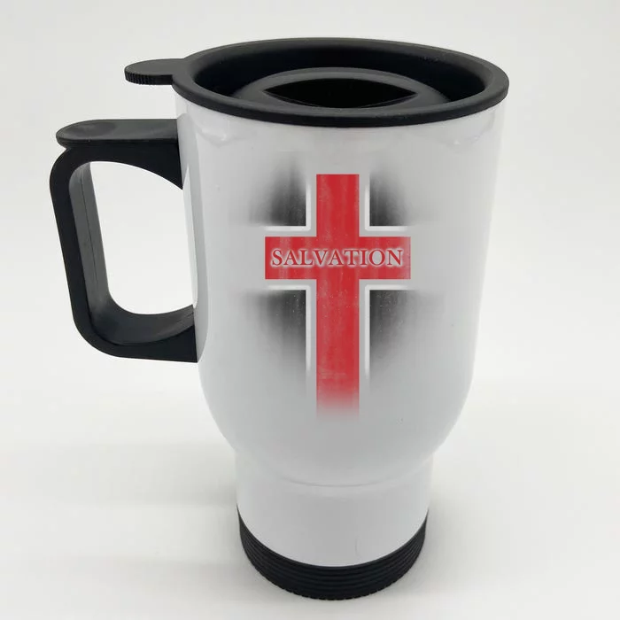 Salvation Christian Cross Front & Back Stainless Steel Travel Mug