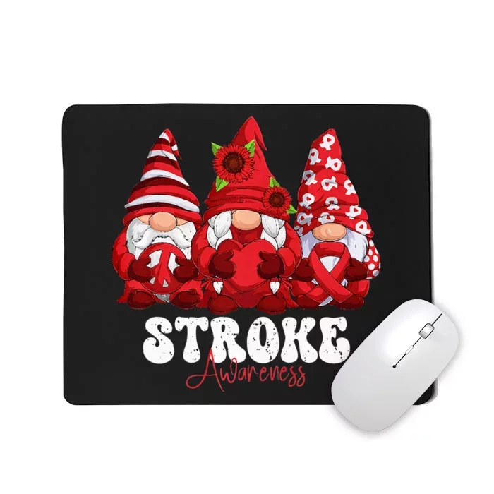 Stroke Awareness Month Red Ribbon Gnomies Mousepad