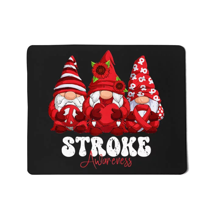 Stroke Awareness Month Red Ribbon Gnomies Mousepad