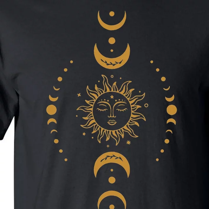 Sun And Moon Celestial Crescent Moon Phases Tall T-Shirt