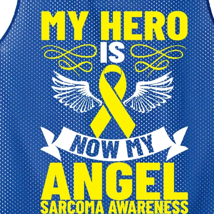 Sarcoma Awareness My Hero Is Now My Angel Sarcoma Cancer Meaningful Gift Mesh Reversible Basketball Jersey Tank