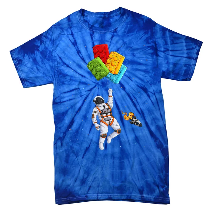 Space Astronaut Master Builder Funny Building Blocks Bricks Tie-Dye T-Shirt