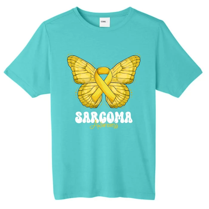 Sarcoma Awareness Month Yellow Ribbon Butterfly Gift ChromaSoft Performance T-Shirt