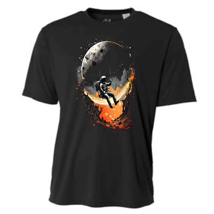 Space Astronaut Moon Star Space Astronomy Gift Cooling Performance Crew T-Shirt