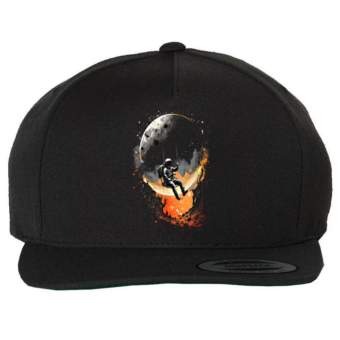 Space Astronaut Moon Star Space Astronomy Gift Wool Snapback Cap