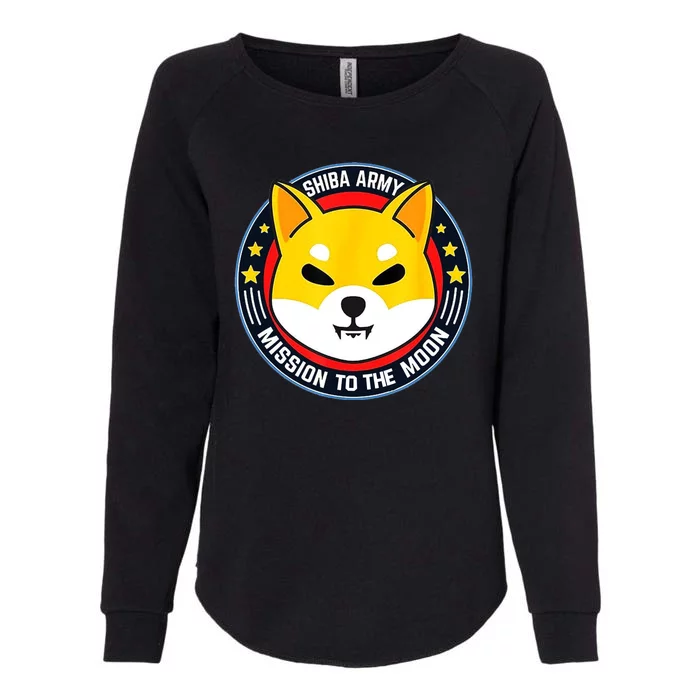 Shiba Army Mission To The Moon Womens California Wash Sweatshirt