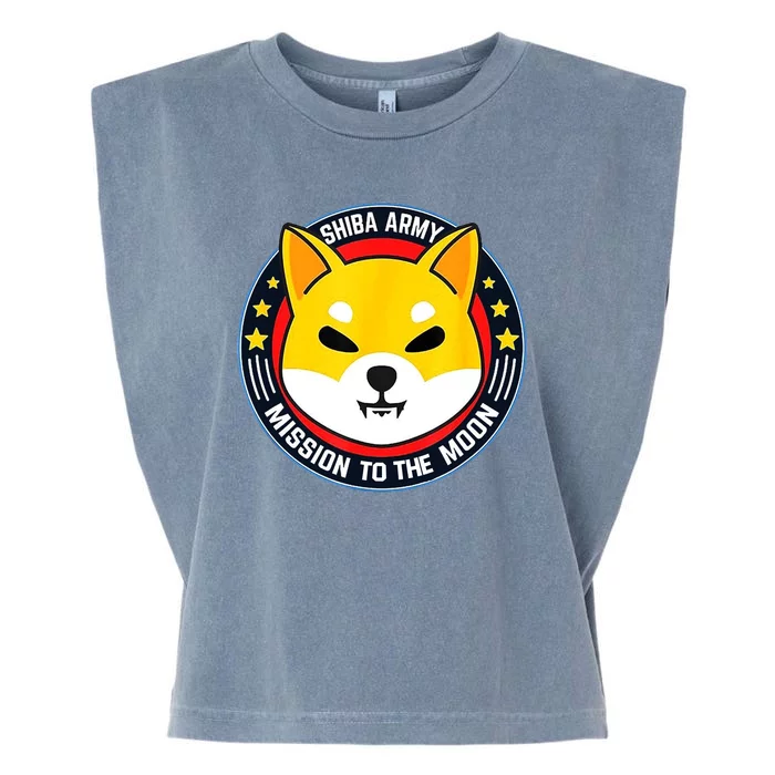 Shiba Army Mission To The Moon Garment-Dyed Women's Muscle Tee