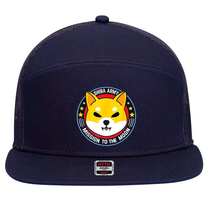 Shiba Army Mission To The Moon 7 Panel Mesh Trucker Snapback Hat