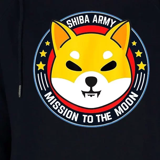 Shiba Army Mission To The Moon Womens Funnel Neck Pullover Hood