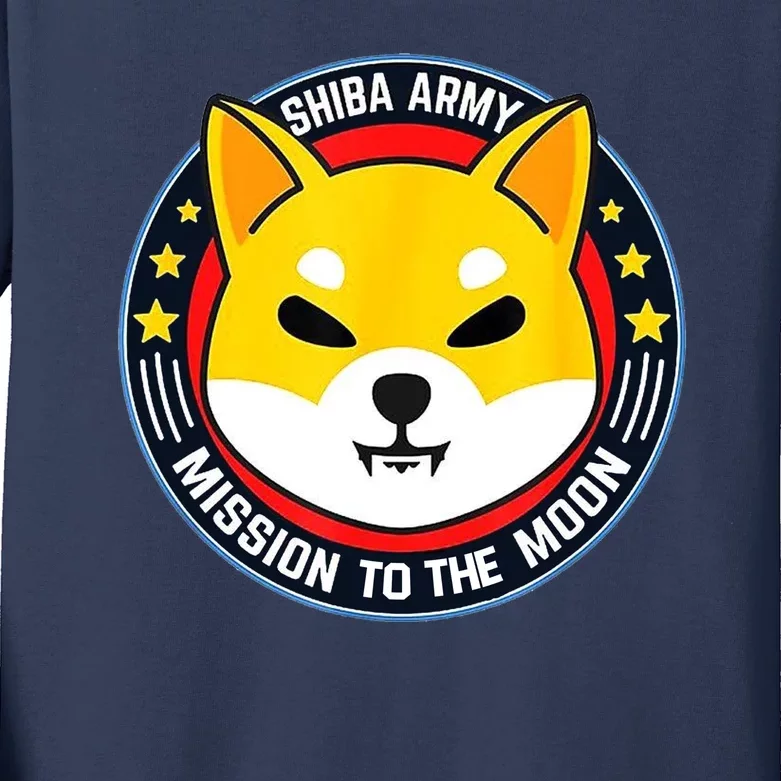 Shiba Army Mission To The Moon Kids Long Sleeve Shirt