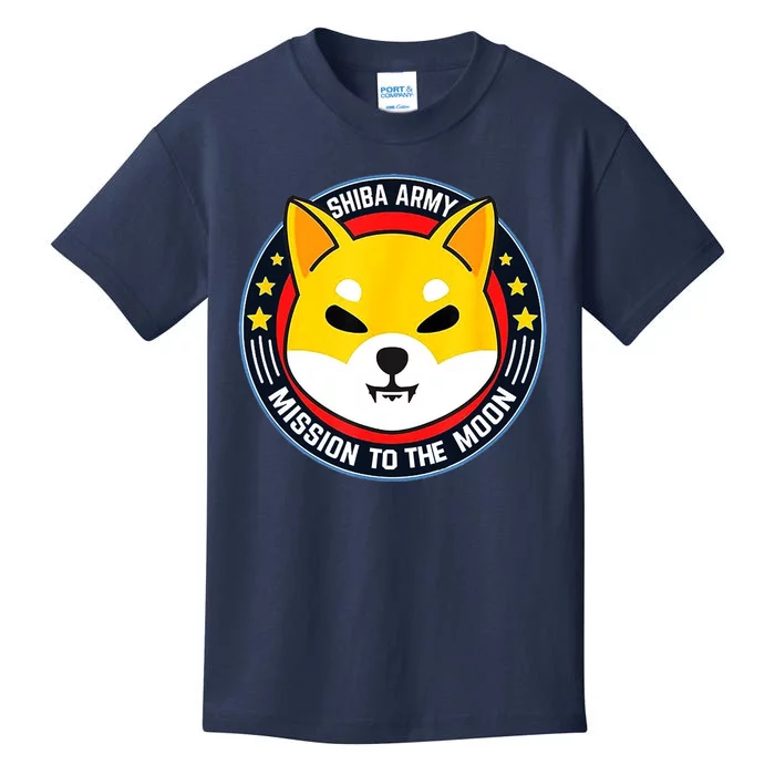 Shiba Army Mission To The Moon Kids T-Shirt