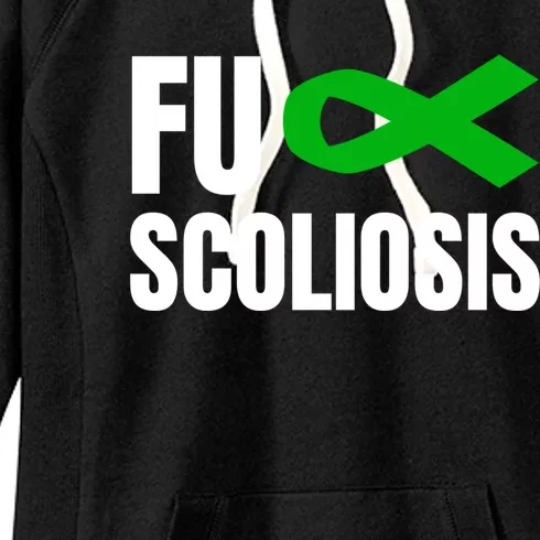 Scoliosis Awareness Month Green Ribbon Gift Women's Fleece Hoodie