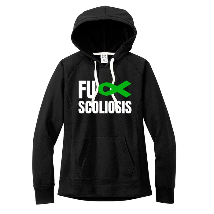 Scoliosis Awareness Month Green Ribbon Gift Women's Fleece Hoodie