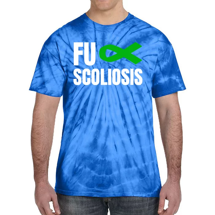 Scoliosis Awareness Month Green Ribbon Gift Tie-Dye T-Shirt