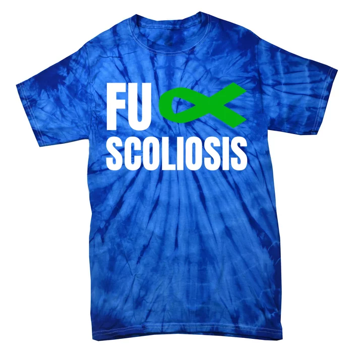 Scoliosis Awareness Month Green Ribbon Gift Tie-Dye T-Shirt