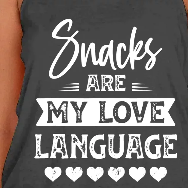 Snacks Are My Love Language. For Snacks Food Lovers Women's Knotted Racerback Tank