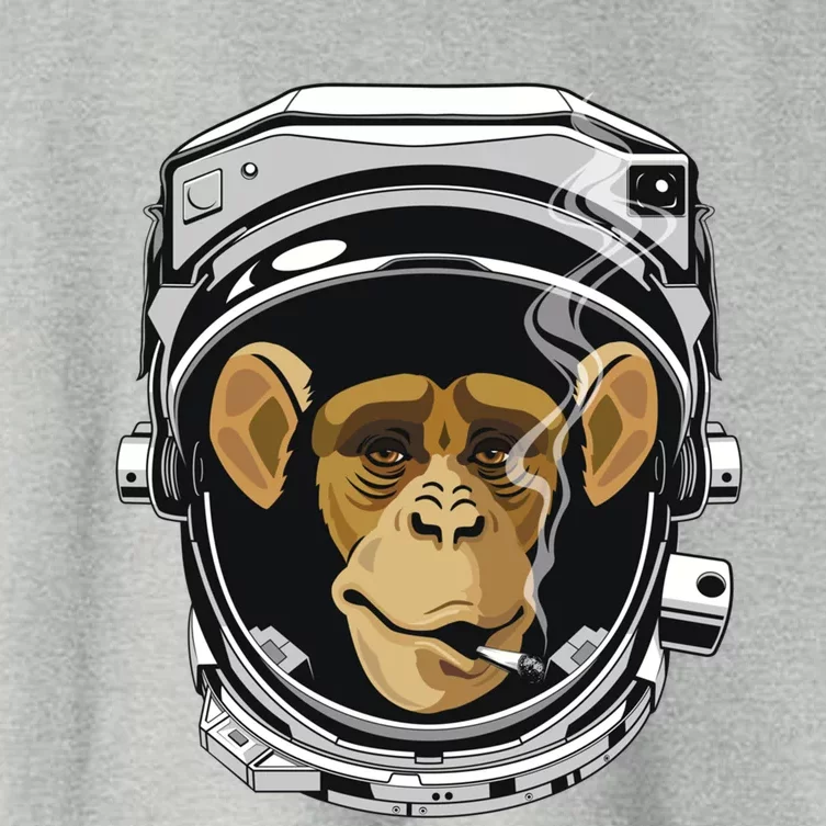 Space Astronaut Monkey Wearing Helmet Smoking A Joint Gift Women's Crop Top Tee