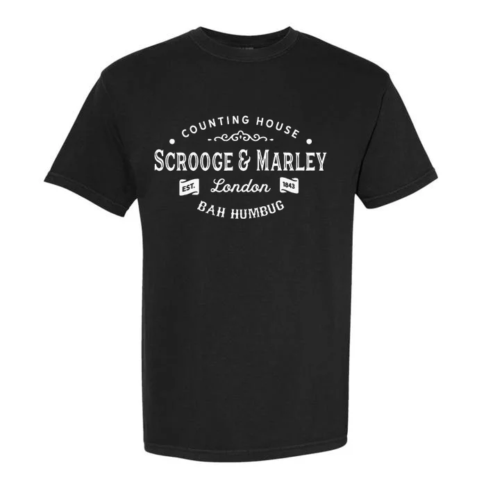 Scrooge And Marley Counting House Christmas Carol Bah Humbug Garment-Dyed Heavyweight T-Shirt